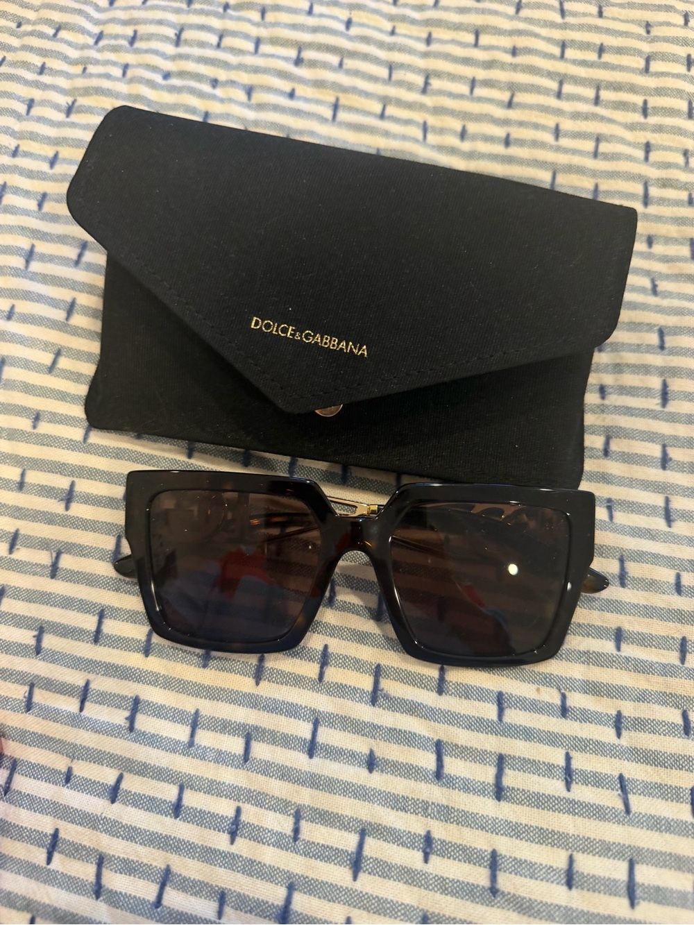 Dolce & Gabbana Black Oversized Square Sunglasses